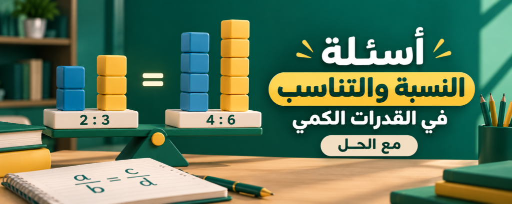 أسئلة النسبة والتناسب في القدرات الكمي